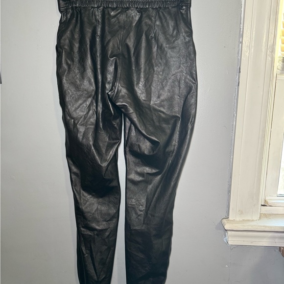 SPANX Faux Leather Jogger Pants Black Pull On Elastic Waist Size S - Picture 7 of 8